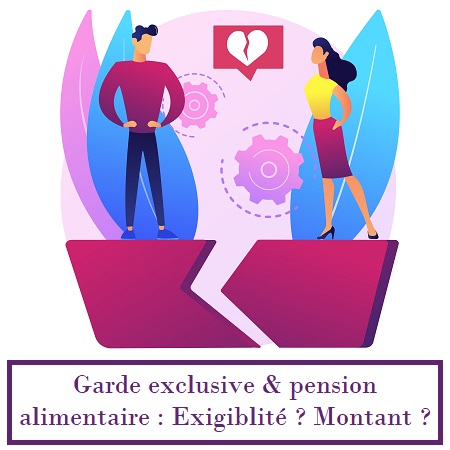 garde exclusive pension alimentaire